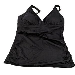 Tommy Bahama Womens Size Small Black Pearl Over The Shoulder V Neck Tankini Top
